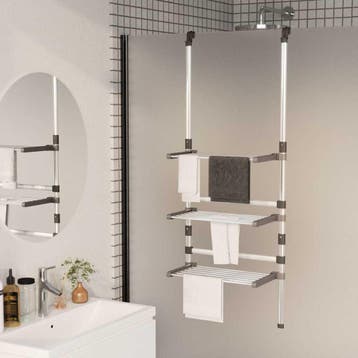 vidaXL Droogrek 3-laags hangend aluminium, Verzenden, Nieuw