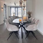 Eetkamerstoel met armleuning | Stof | Champagne | DS4U Joy, Ophalen of Verzenden, Nieuw