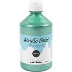 Acrylverf Metallic, metallic, groen, 500 ml/ 1 fles, Nieuw