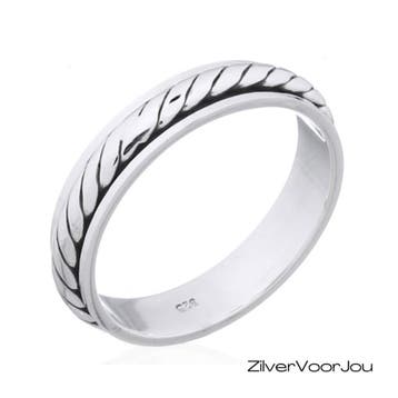 Zilveren Spinner kabel ring, Verzenden, Nieuw, Zilver