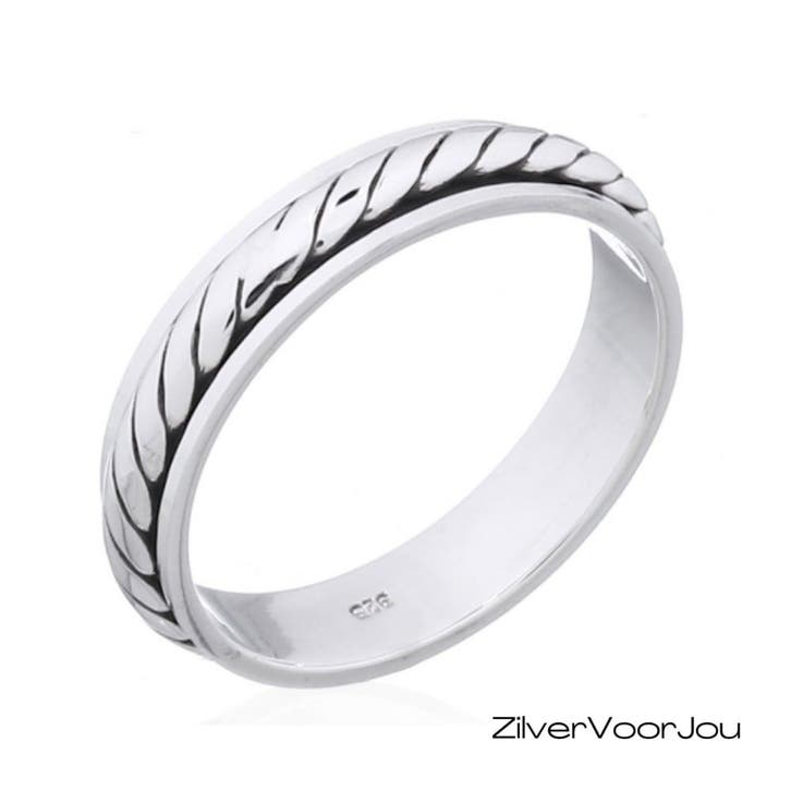 Zilveren Spinner kabel ring, Sieraden, Tassen en Uiterlijk, Ringen, Nieuw, Verzenden