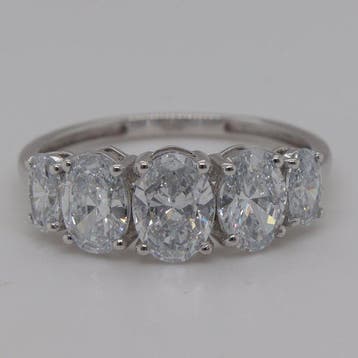 Zonder minimumprijs - Ring - 14 karaat Witgoud - 2.17ct. tw., Nieuw