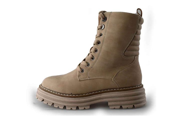 DSTRCT Veterboots in maat 36 Beige, Kleding | Dames, Schoenen, Beige, Zo goed als nieuw, Overige typen, Verzenden