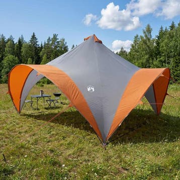 vidaXL Partytent Grijs en Oranje 400 x 400 x 320 cm, Verzenden, Nieuw, Tot en met 2