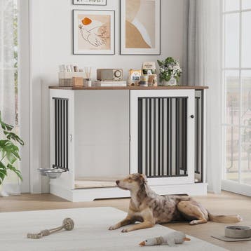 XXL Hondenbench 120cm Metaal & Hout - Stijlvolle en Ruime Ho, Dieren en Toebehoren, Verzenden, Nieuw