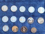 Wereld. Lot of 14 silver coins
