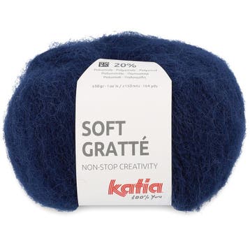 Katia Soft Gratté - 75 donkerblauw - Mohair-Look Acryl Gar, Ophalen of Verzenden, Nieuw
