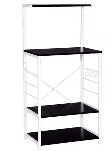 Magnetronrek met 4 Planken & Haken – Zwart, 123 cm, Verzenden, Nieuw