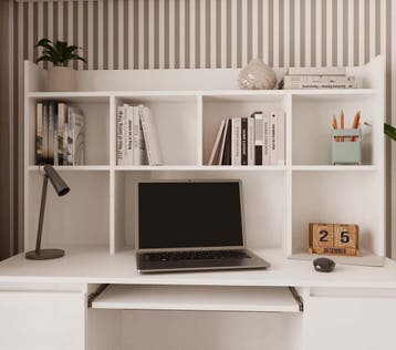Bureau met bureaustoel wit met lades wit (Kantoor), Huis en Inrichting, Bureaus, Verzenden, Nieuw