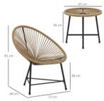 3-delige Balkonset met Acapulco Stoelen en Glazen Tafel, Verzenden, Nieuw