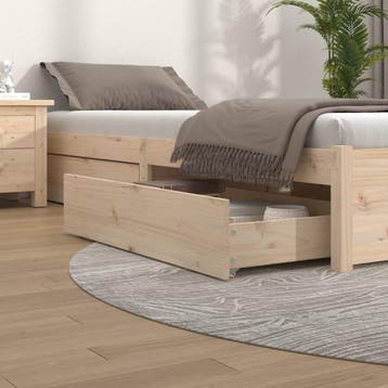 vidaXL Bedlades 4 st massief grenenhout, Huis en Inrichting, Verzenden, Nieuw, Bruin, Hout