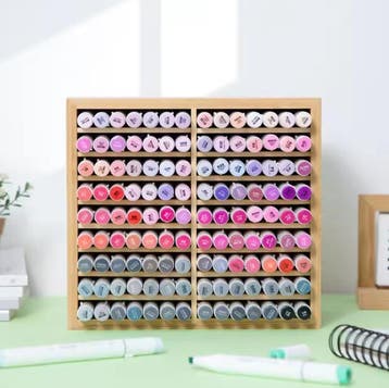 Bamboe Marker Organizer – Houten Stiftenhouder met 18/32 vak, Zakelijke goederen, Verzenden, Nieuw in verpakking