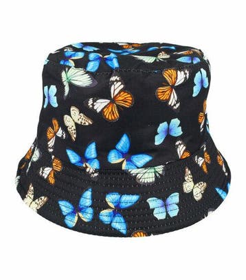 Bucket Hat Hoedje – Vlinder Print - Omkeerbaar – One Size –, Kleding | Dames, Nieuw