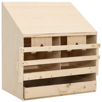 vidaXL Kippenlegkast 2 compartimenten 63x40x65 cm massief, Verzenden