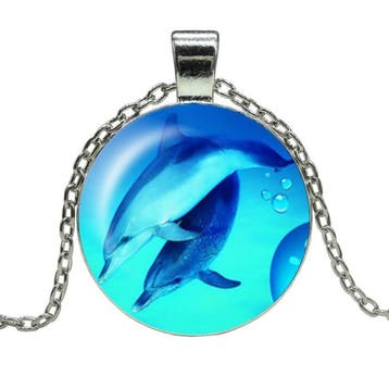 Fako Bijoux - Ketting - Cabochon - Dolfijnen, Verzenden, Nieuw