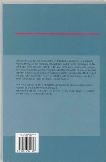 Procederen bij dagvaarding in eerste aanleg / Burgerlijk, Boeken, Verzenden, Gelezen, J.H. van Dam-Lely