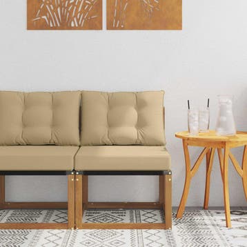 vidaXL Buitenzitmiddelsofa Massief acaciahout en Textilene, Verzenden, Nieuw