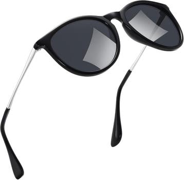 Bril retro rond gepolariseerd | retourdeal 59% korting, Overige merken, Zonnebril, Zwart, Ophalen of Verzenden