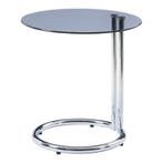 Bijzettafel Ylivieska rond 46x45 cm chroom en grijs glas [en, Verzenden, Nieuw