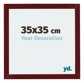 Fotolijst 35x35 cm - Wijnrood Geveegd - MDF - Mura, Verzenden, Nieuw