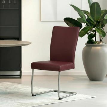 Leren eetkamerstoel Dry - Toledo Bordeaux (donkerrood) -, Huis en Inrichting, Stoelen, Nieuw, Leer, Ophalen of Verzenden, Modern