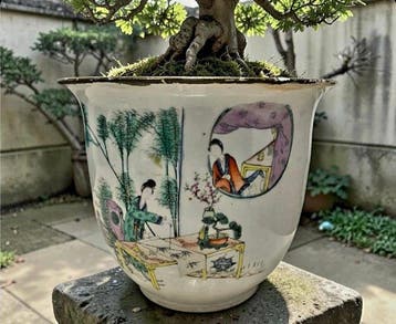 Chinees porseleinen jardinière famille rose – Decor van