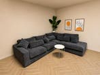 Ribstof Hoekbank met Loungegedeelte – 310 cm – Modern & Comf, Verzenden, Zo goed als nieuw, Hoekbank, Stof