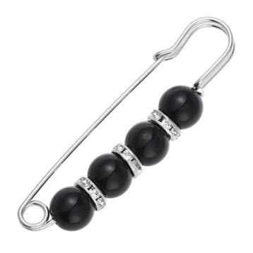 Fako Bijoux - Sierspeld / Sjaalspeld - Zwarte Parels - 75mm, Verzenden, Nieuw