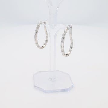 Oorbellen - 18 karaat Witgoud Diamant (Natuurlijk), Nieuw