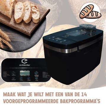 Evidenter Broodbakmachine BM800 met 14 digitale, Ophalen of Verzenden, Zo goed als nieuw