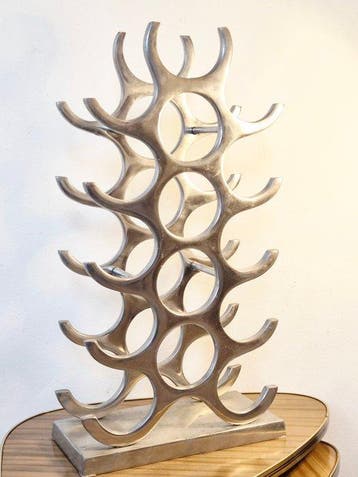 Michael Noll - Wijnrek - Aluminium - Voor 21 flessen.