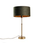 Tafellamp brons met ovale velours kap groen 35cm - Parte, Huis en Inrichting, Lampen | Tafellampen, Verzenden, Nieuw, Modern