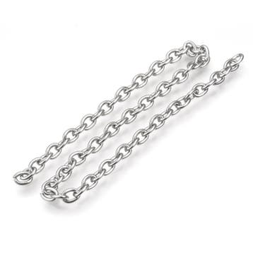50 cm 304 RVS Jasseron ketting ovaal Stainless Steel 4 x..., Ophalen of Verzenden, Nieuw, Overige typen