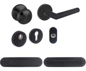 Intersteel voordeurset SKG3 ronde uitvoering zwart, Verzenden, Nieuw