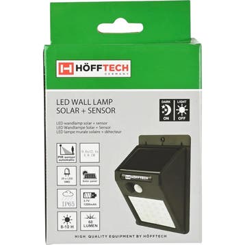 Hofftech Solar LED wandlamp - met PIR sensor - IP65 - wee..., Ophalen of Verzenden, Nieuw