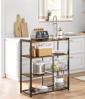 Industrieel Keukenrek met Haken en Mandjes – 80×35×95 cm, Verzenden, Nieuw