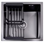 Spoelbak + Droogrek | Wasbak | Gootsteen | 44x44x20cm | RVS, Verzenden, Nieuw