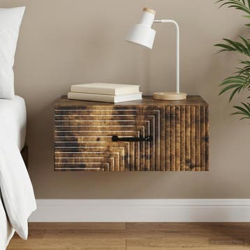 vidaXL Wandbeugel Bedkast Gerookt eiken 49 x 34,5 x 20 cm, Minder dan 45 cm, Verzenden, Nieuw, Minder dan 55 cm
