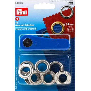 10x Prym zeilring en zeilkous set 14mm Vernikkeld Blisterver, Ophalen of Verzenden, Nieuw, Zeil