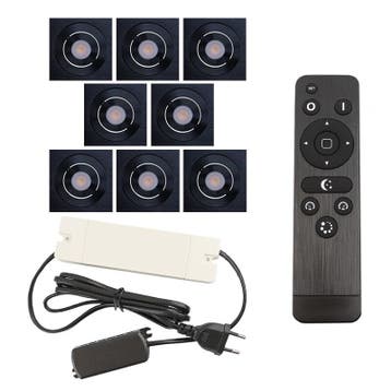 8 kantelbare veranda spots Rona vierkant, IP44, met, Ophalen of Verzenden, Nieuw