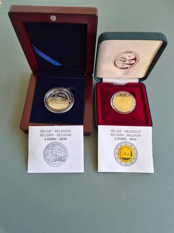 België. 2 Euro / 5 Euro 2010 Présidence de lUE + 175 ans