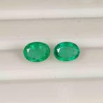 Zonder minimumprijs - 2 pcs Groen Smaragd - 1.47 ct -, Nieuw