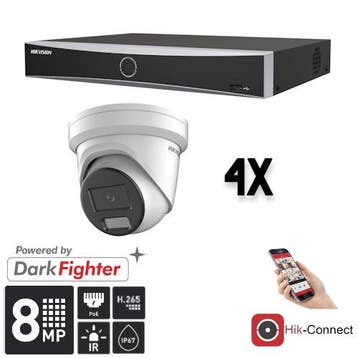 Hikvision Set 4x Turret 8MP + Recorder &, Ophalen of Verzenden, Nieuw