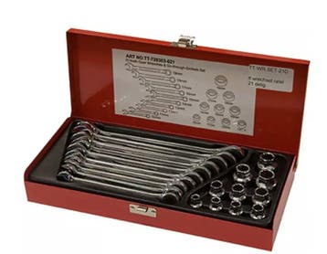 Steek-ring ratel sleutelset 21 delig (Hand Gereedschap), Verzenden, Nieuw