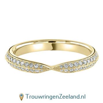 Aanschuifring in 9/18 karaat geelgoud Twist-vorm met 52 d..., Sieraden, Tassen en Uiterlijk, Ringen, Verzenden, Nieuw