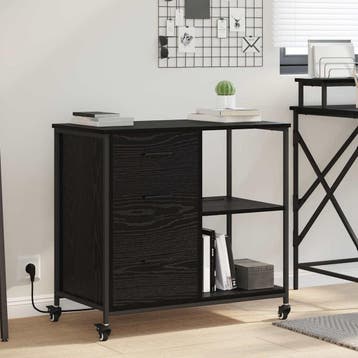 vidaXL Kast met Oplaadstation Zwart Eiken 76 x 41 x 72 cm, Verzenden, Nieuw