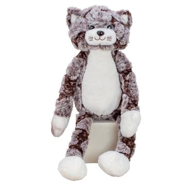 Pluche kat knuffel - extra lange ledematen - bruin - 50 cm, Verzenden, Nieuw