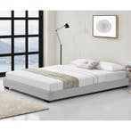 Houten bed Laag kunstleer met bedbodem 140x200 cm wit, Huis en Inrichting, Slaapkamer | Bedden, Verzenden, Nieuw