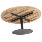 Saba low dining teak tafel 160ØxH69 cm met antraciet, Ophalen of Verzenden, Nieuw
