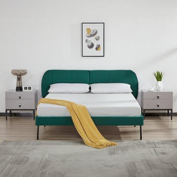 Gestoffeerd bed Porvoo met bedbodem en matras 140x200 cm don, Verzenden, Nieuw